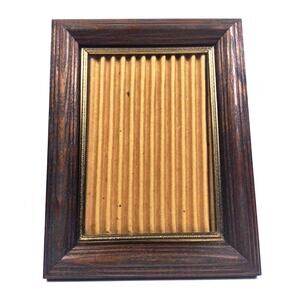Vintage MCM Solid Wood Picture Frame w Gold Insert Trim 5x7 Easel Table